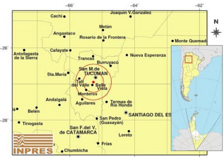 Sismo de 3,7° sacudió Tucumán en la madrugada del 3 de julio