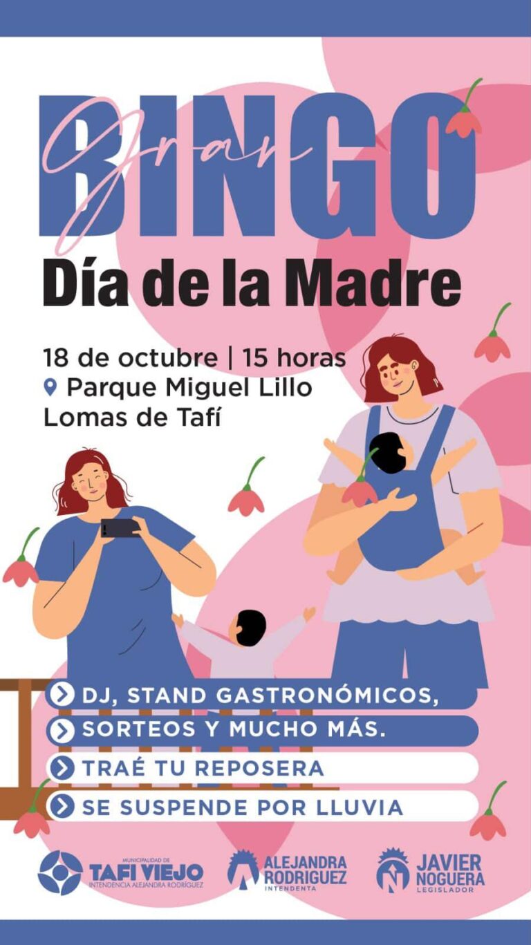 Tafí Viejo celebra el Día de la Madre con el Gran Bingo en el Parque Miguel Lillo!