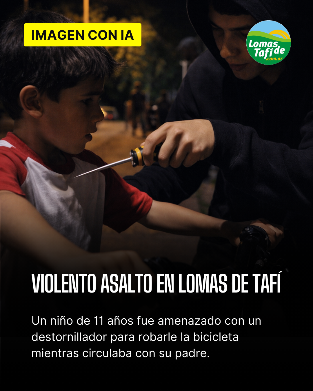 Violento asalto en Lomas de Tafí: un niño de 11 años fue amenazado con un destornillador