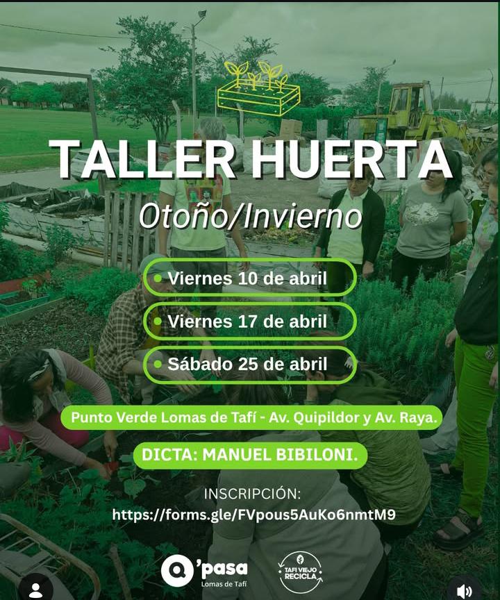 Llega el 3° módulo del Taller de Huerta Otoño/Invierno en Punto Verde Lomas