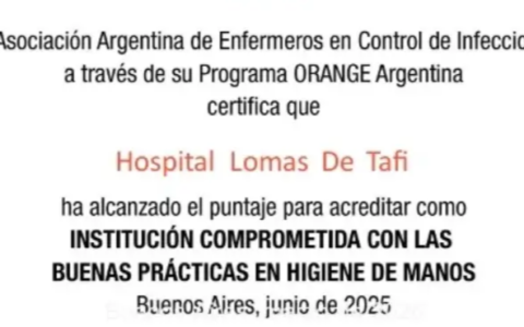El Hospital Lomas de Tafí, distinguido por sus buenas prácticas de higiene de manos