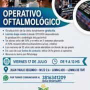 Operativo oftalmológico gratuito en Lomas de Tafí: lentes a bajo costo