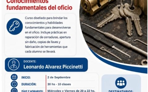 Abren inscripciones para un curso de Cerrajería en San Miguel de Tucumán