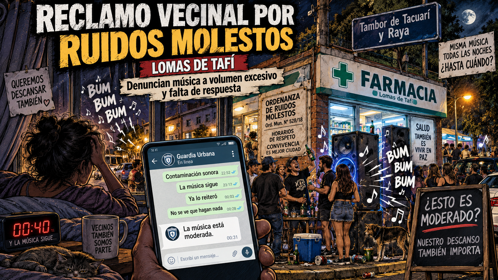 Vecina denuncia: 'Ruido insoportable en Drugstore y la Municipalidad no actúa'