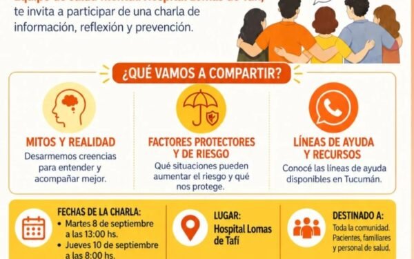 Prevención del suicidio: una charla para desarmar mitos y salvar vidas