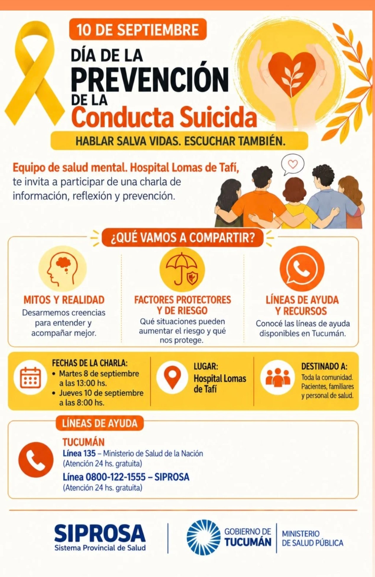 Prevención del suicidio: una charla para desarmar mitos y salvar vidas